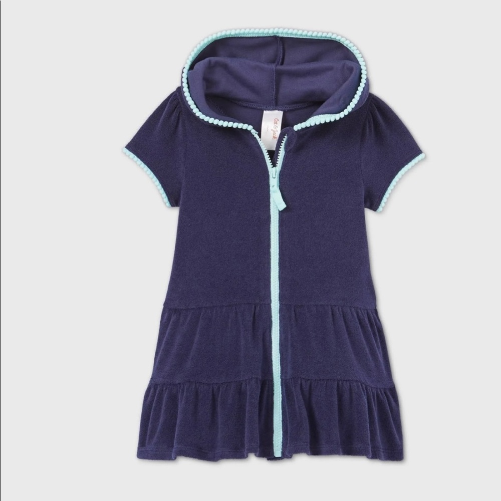 Cat & Jack terry hooded swim coverup